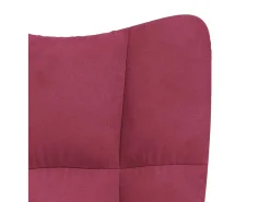 Silla de relajación de terciopelo rojo vino tinto