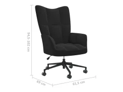 Silla de relajación de terciopelo negro