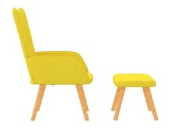 Silla de relajación taburete tela amarillo