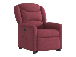 Silla de relax | Sillón eléctrico reclinable elevable de tela rojo tinto SHL7947
