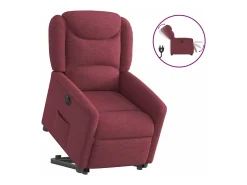 Silla de relax | Sillón eléctrico reclinable elevable de tela rojo tinto SHL7947