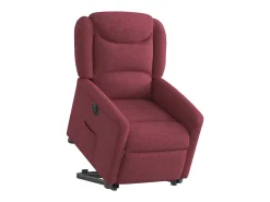 Silla de relax | Sillón eléctrico reclinable elevable de tela rojo tinto SHL7947