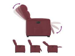 Silla de relax | Sillón eléctrico reclinable elevable de tela rojo tinto SHL7947