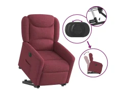 Silla de relax | Sillón eléctrico reclinable elevable de tela rojo tinto SHL7947