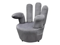 Silla de relax | Sillón en forma de mano de terciopelo gris SHL7405
