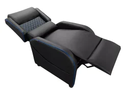 Silla Gaming reclinable con reposapies en polipiel Challenge - Azul Marino