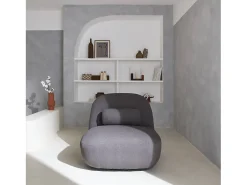 Silla giratoria 360° borreguito texturizada gris