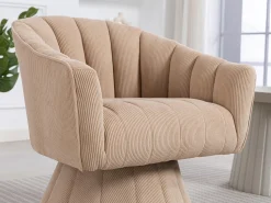 Silla Giratoria 360° en Pana - Respaldo Ergronómico en Forma de Concha - Relleno de Alta Densidad - Carga Máx. 150 kg - Para Oficina, Salón y Gaming