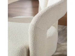 Silla giratoria 360°, sillón giratorio en tejido bouclé, sillón lounge con reposabrazos, sillón relax de respaldo alto con apoyabrazos