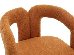 Silla giratoria 360°, sillón giratorio en tejido bouclé, sillón lounge con reposabrazos, sillón relax de respaldo alto con apoyabrazos