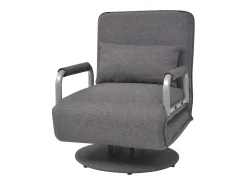 Silla giratoria y sofá cama tela gris oscuro