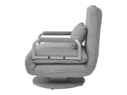 Silla giratoria y sofá cama tela gris claro