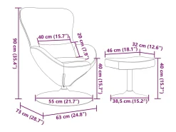 Silla Huevo con Puff Morado Terciopelo