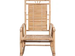Silla mecedora con cojín bambú PWFG29416