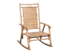 Silla mecedora con cojín bambú PWFG29416
