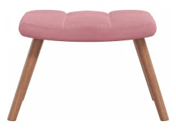 Silla mecedora con reposapiés terciopelo rosa