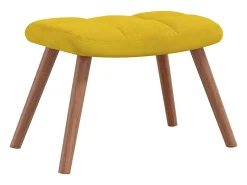 Silla mecedora con reposapiés tela amarillo mostaza