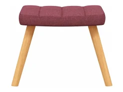Silla mecedora con reposapiés tela rojo tinto