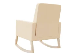 Silla mecedora de tela crema