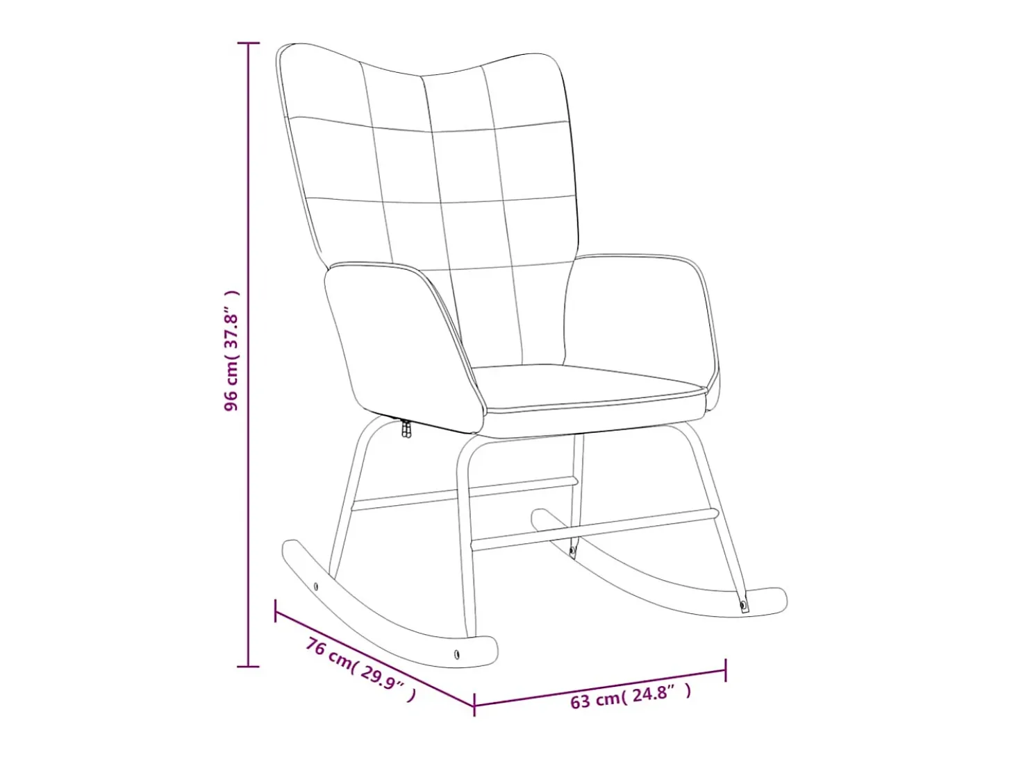Silla mecedora de tela gris taupe