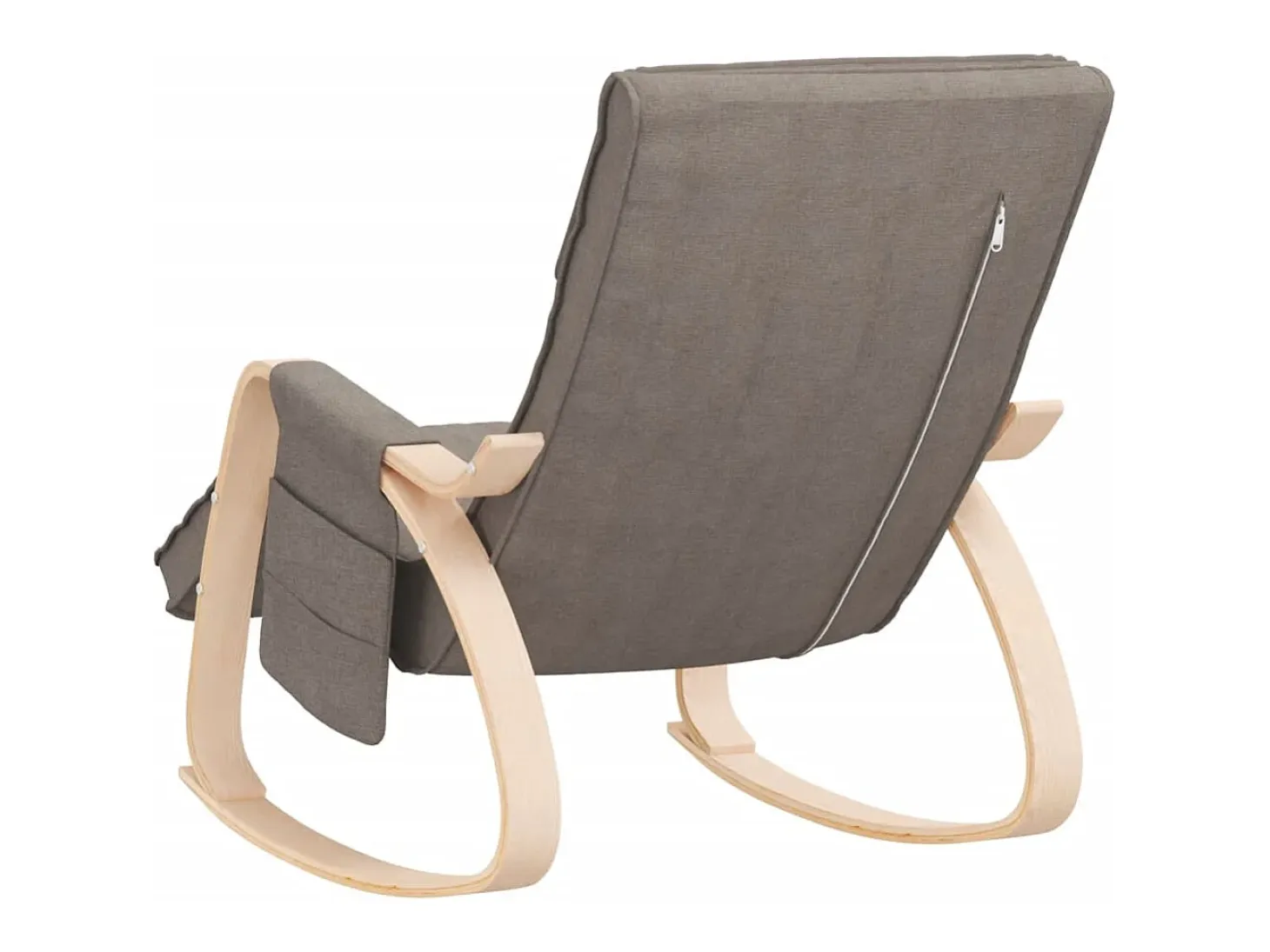 Silla mecedora de tela gris taupe