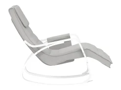 Silla mecedora de tela gris claro