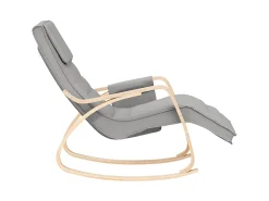 Silla mecedora de tela gris claro ES92034