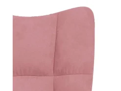 Silla mecedora de terciopelo rosa