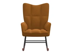 Silla mecedora de terciopelo marrón ES33120
