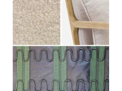 Silla mecedora estilo escandinavo con borreguito crema