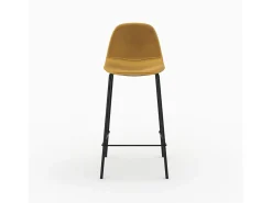 Silla para isla central de terciopelo amarillo de 65 cm - Henrik