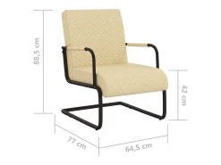 Silla voladiza cuero sintético crema