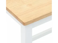 Sillas de bar 2 piezas madera maciza de caucho blanca