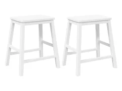 Sillas de bar 2 uds madera maciza blanca caucho