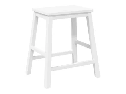 Sillas de bar 2 uds madera maciza blanca caucho