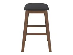 Sillas de bar con cojines 2 uds madera maciza marrón caucho