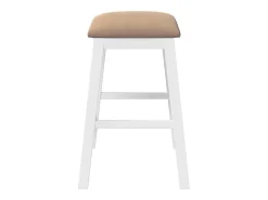 Sillas de bar con cojines 2 uds madera maciza blanca caucho