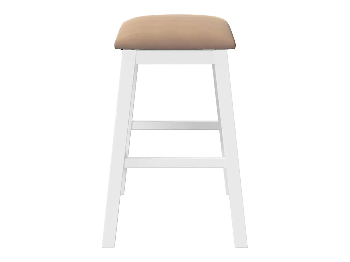 Sillas de bar con cojines 2 uds madera maciza blanca caucho