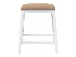 Sillas de bar con cojines 2 uds madera maciza blanca caucho