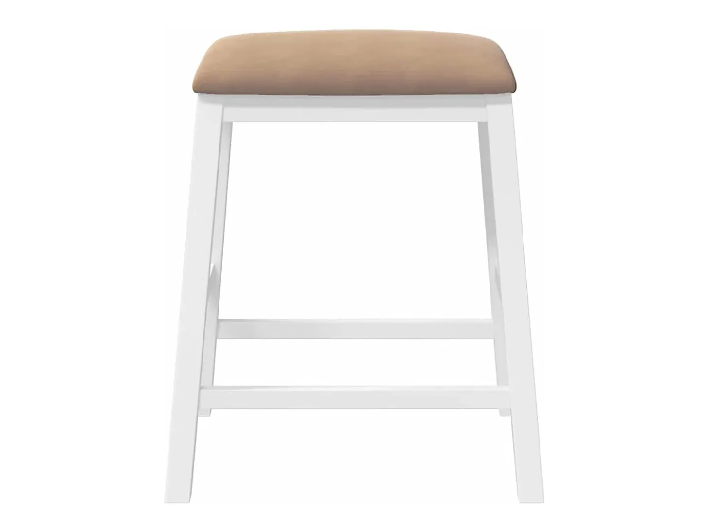Sillas de bar con cojines 2 uds madera maciza blanca caucho