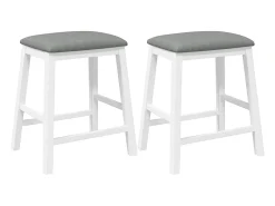 Sillas de bar con cojines 2 uds madera maciza blanca caucho