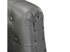 Sillón | Silla de cuero auténtico gris SHL3458