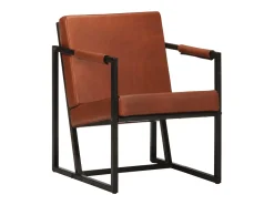Sillón | Silla de cuero auténtico marrón SHL3164