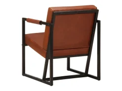 Sillón | Silla de cuero auténtico marrón SHL3164