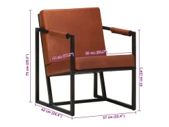 Sillón | Silla de cuero auténtico marrón SHL3164