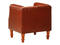 Sillón | Silla de cuero de cabra auténtico marrón SHL9098