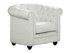 Sillón acolchado CHESTERFIELD - Piel sintética - Blanco