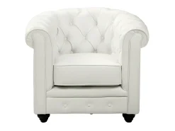 Sillón acolchado CHESTERFIELD - Piel sintética - Blanco