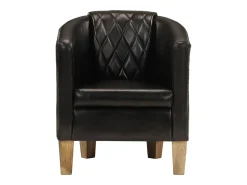 Sillón butaca de cuero auténtico negro