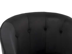 Sillón cabriolet de terciopelo negro capitoné FAKART